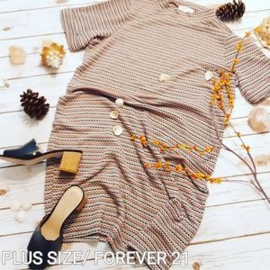 Plus Size Missoni Style Print  Knit Sweater Dress